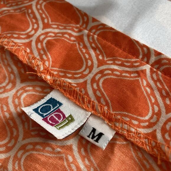 dei Women's Orange Moroccan Tile Beaded Tunic Top Size M‎ Boho Gypsy Art To Wear - Picture 5 of 10